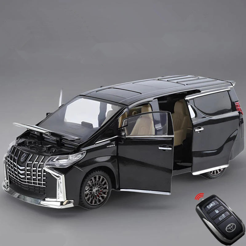 1:24 Toyotas Alphard MPV Alloy Car Model Diecast Metal Vehicles Car Model Simulation Sound and Light Childrens Toy Gift With Key