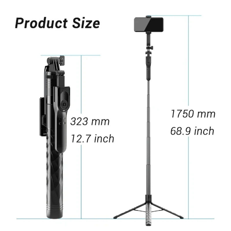 FGCLSY New 1.7M Wireless Selfie Stick Tripod Foldable Stand For Gopro Action Cameras Smartphones Balance Steady Shooting Live