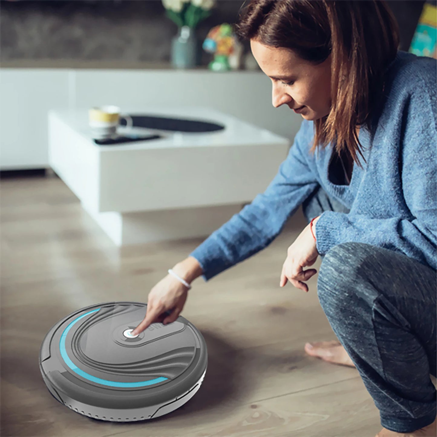 Portable Home Vacuum Cleaner Lightweight Smart Robotic Vacuum Cleaner Robot Vacuum Cleaner Multi-Mode Household Vacuum Cleaner