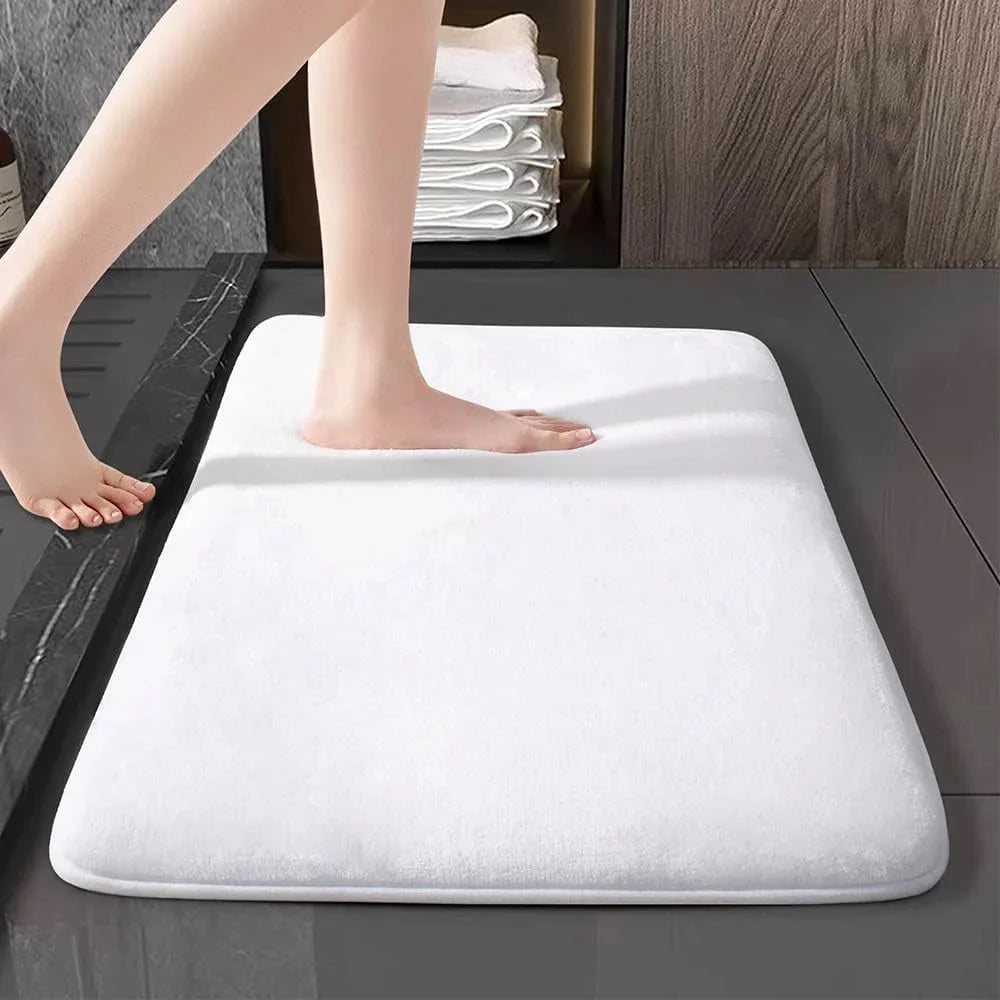 Thickened solid color bathroom mat absorbent toilet floor mat entrance home non-slip foot mat kitchen door mat