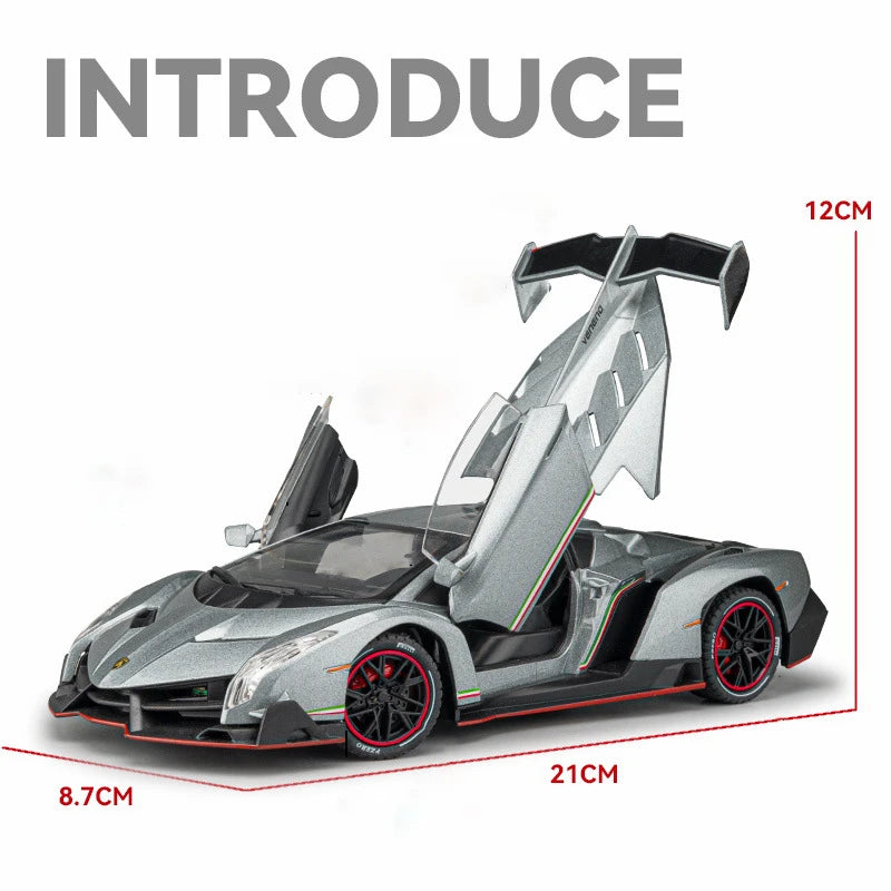 1:24 Lamborghinis Veneno Supercar Alloy Cast Toy Car Model Sound and Light Children's Toy Collectibles Birthday gift