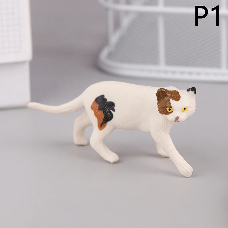 Solid Simulation Animal Model Lying Orange Cat Figurine Cute Desktop Decoration Mini Pet Cat Model Ornament