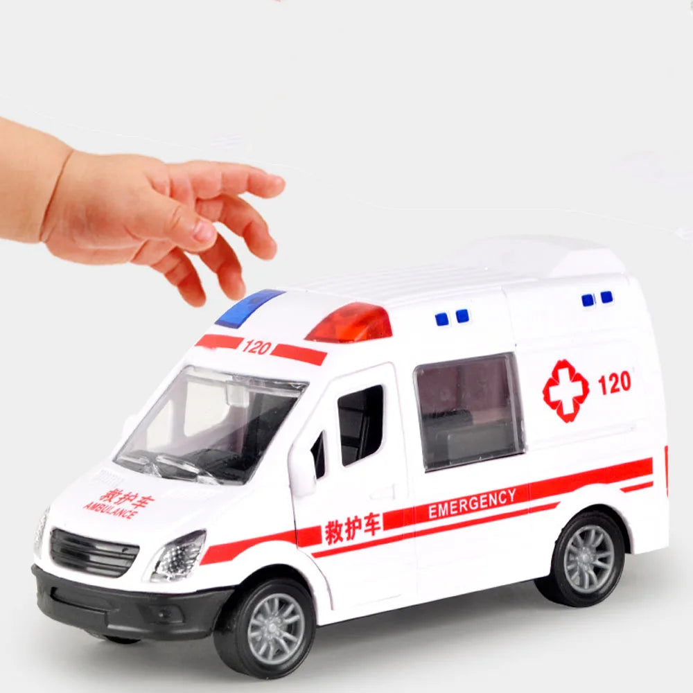 Inertial Car Toy Fire Truck Ambulance Car Model No Battery Required Openable Door Drop-resistant Smooth Surface Coasting