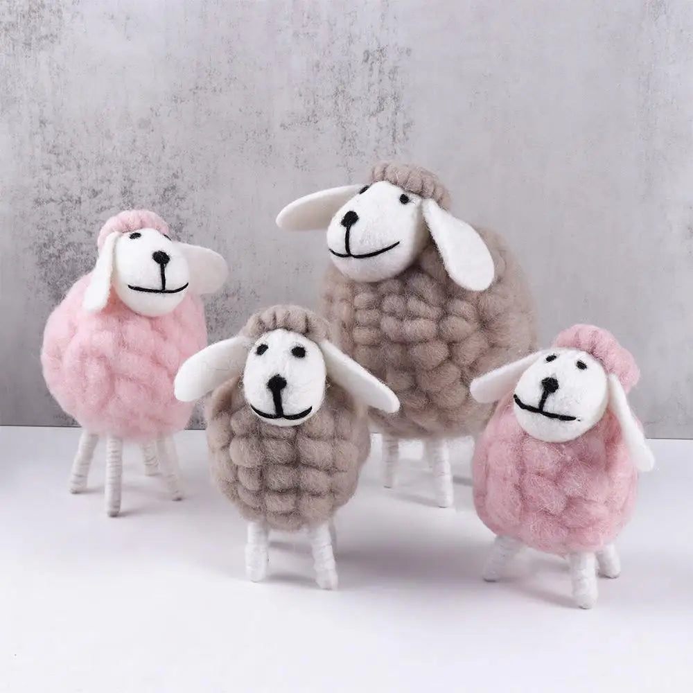 Cartoon Sheep Wool Felt Lamb Mini Table Ornament  For Home Furnishings Desktop Decor Birthday Party Festival Gift