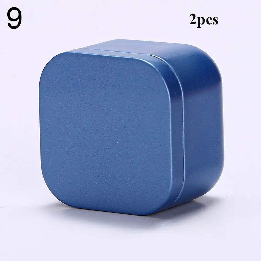 Multiple Styles Aluminum Tin Jar Square Shape Cosmetic Container Refillable Tea Cans Bottles Metal Box for Cream Balm Candle