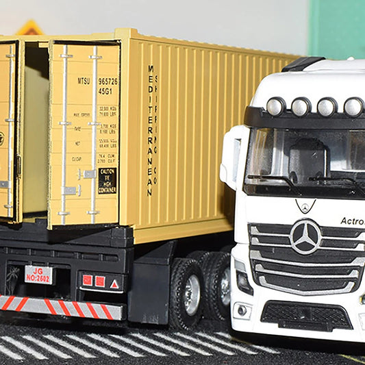 1:36 Diecast Alloy Truck Head Model Toy Container Truck Pull Back With Light Engineering Transport Vehicle Boy Toys For Children