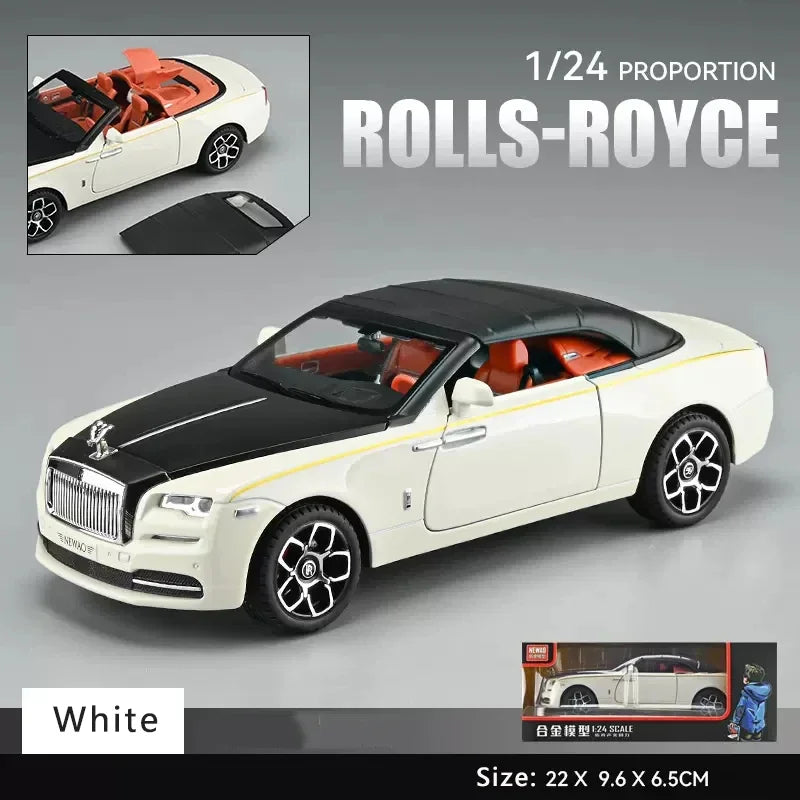 1:24 Rolls Royce Dawn Car Model Simulation Alloy Convertible Sports Car Sound And Light Pull Back Toy Car Boy Collection Gift