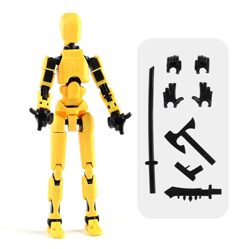 DIY Luminous T13 Multi-Jointed Movable Shapeshift Robot 3D Printed Mannequin Lucky robot and dog Action Figures Toys kids Gifts