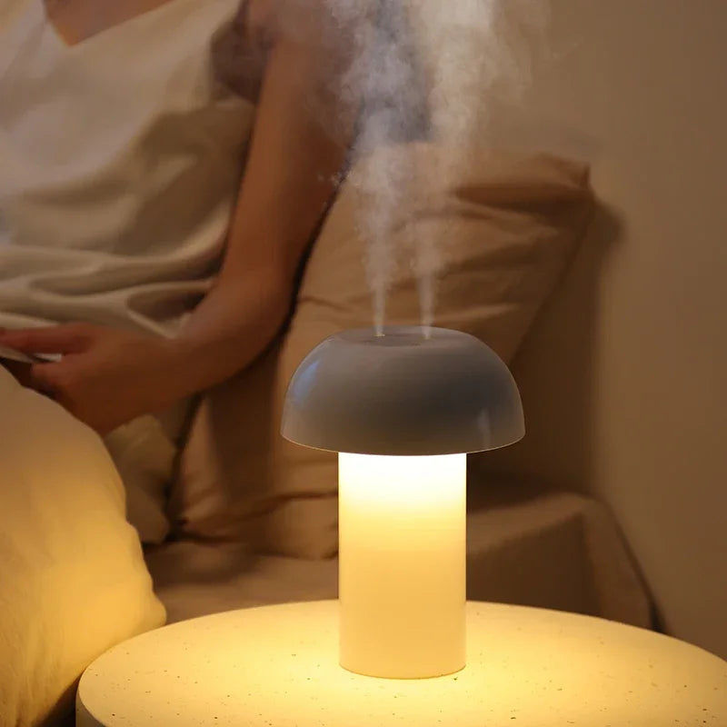 Mushroom humidifier bedroom quiet air soft light with sleep touch regulating atmosphere night light