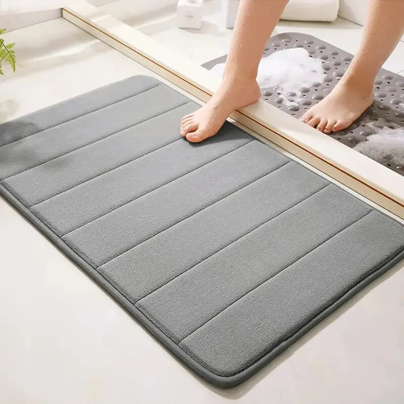 1pc 50*80cm Bathroom Anti-skid Mat, Quick Water Absorption, Dry Machine Washing, Memory Cotton, Toilet Mat, Soft