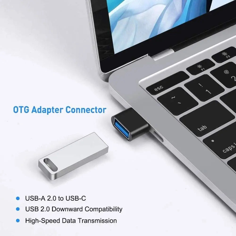 USB 2.0 Type C USB Male Adapter Black Aluminium USB-C Male OTG Converter Mini Metallic colours for Type-C Port