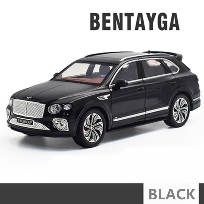 1:24 Bentayga SUV Alloy Luxy Car Model Diecast Metal Toy Vehicles Car Model High Simulation Sound and Light Collection Kids Gift