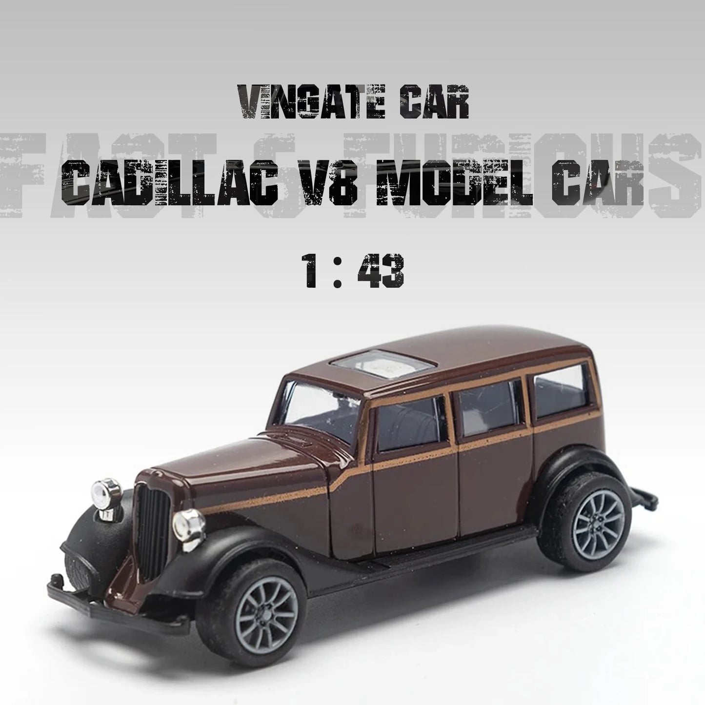 1:43 Alloy Vintage Diecast Car Model Car Classic Cadillacs V8 Pull Back Car Model Miniature Vehicle Replica Gift For Kids Adults