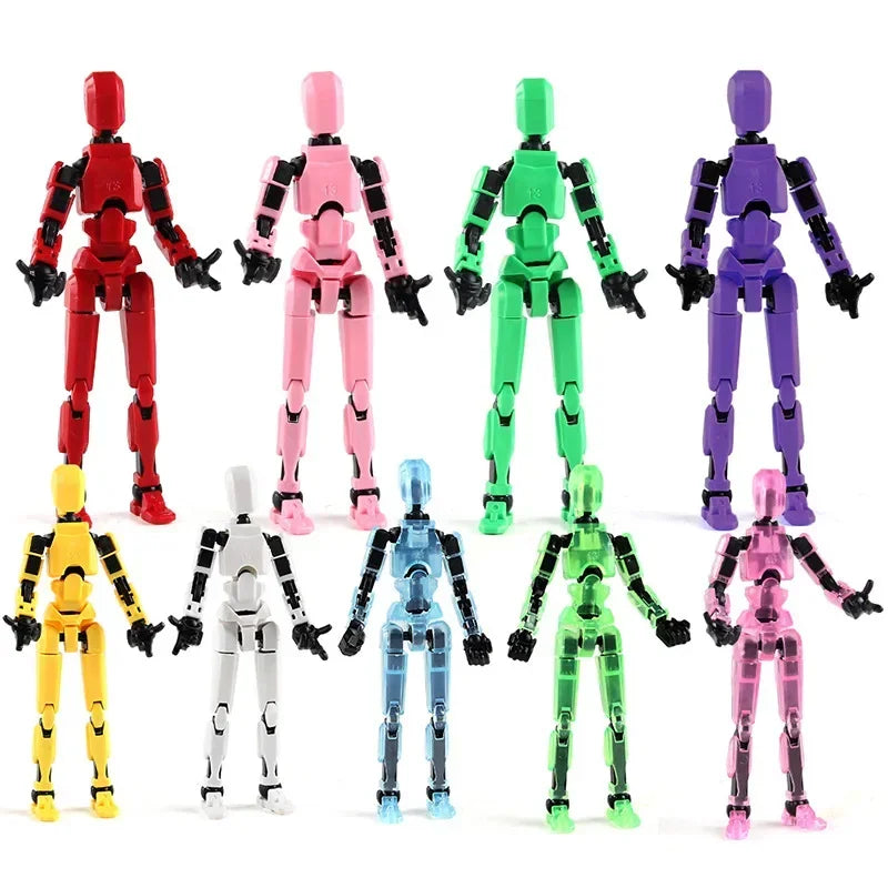 DIY Luminous T13 Multi-Jointed Movable Shapeshift Robot 3D Printed Mannequin Lucky robot and dog Action Figures Toys kids Gifts