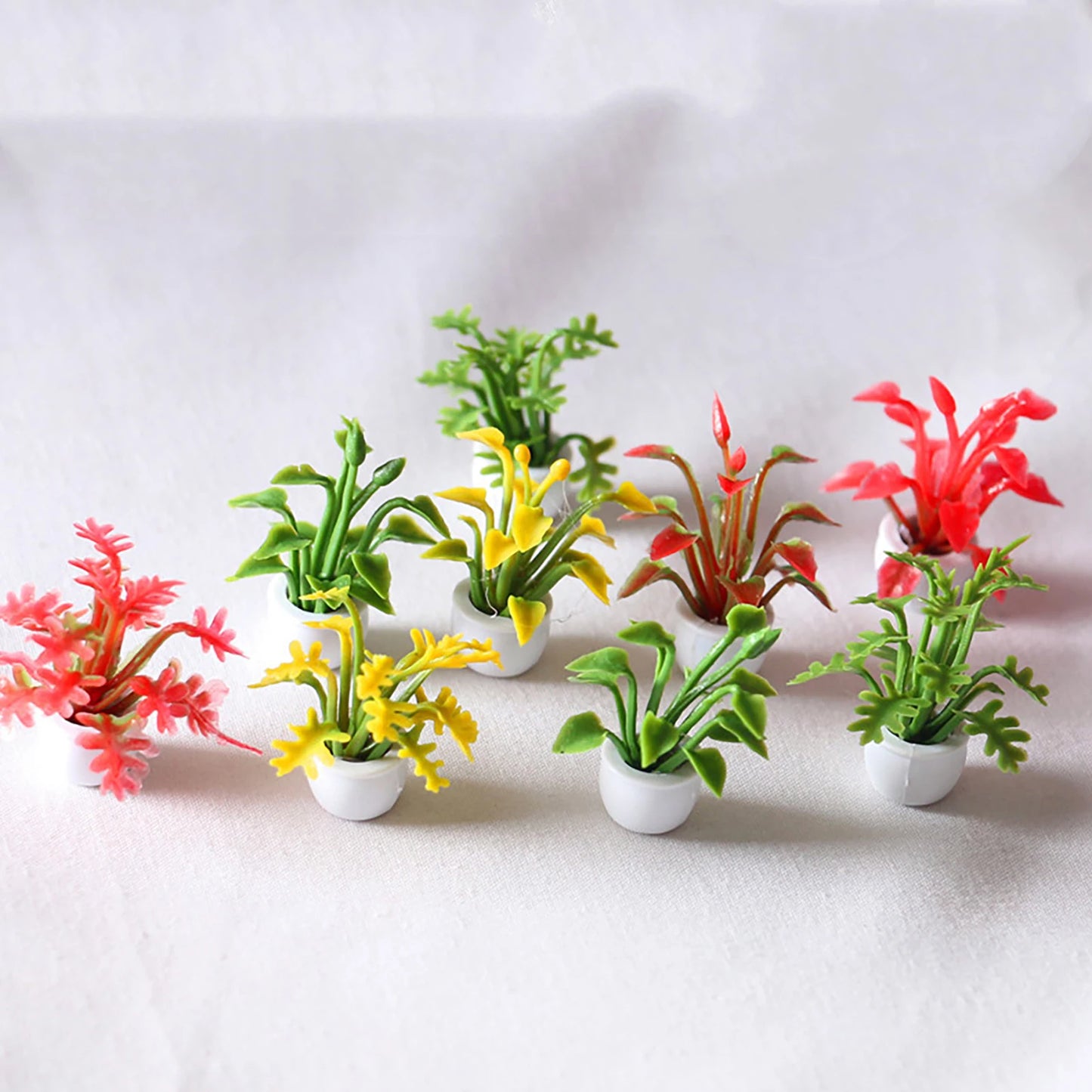 Mini Green Plant Tree Potted Doll House Miniature Furniture Home Decor Kids Toy Flower Pots Fake Simulation Plants