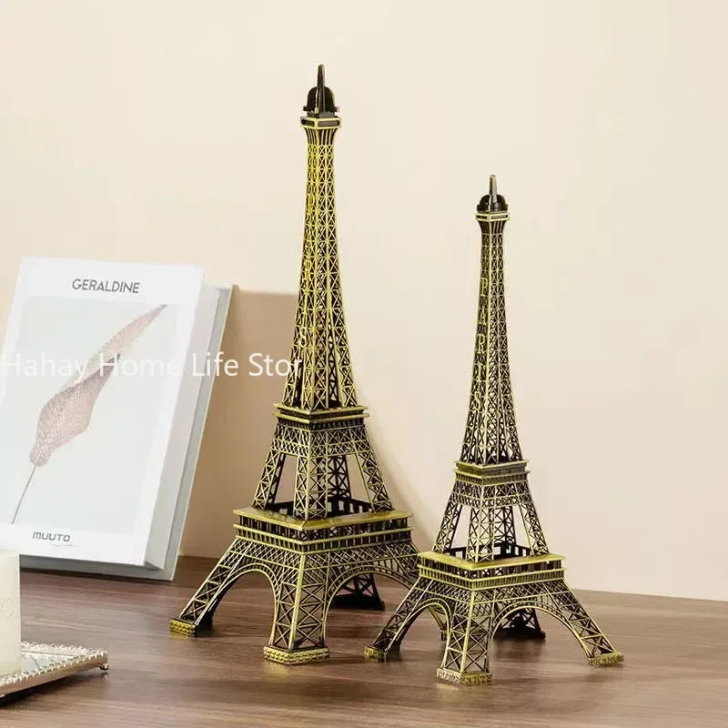 Bronze Paris Eiffel Tower Metal Crafts Home Decoration Accessories Figurine Statue Model Souvenir Home Interior Design