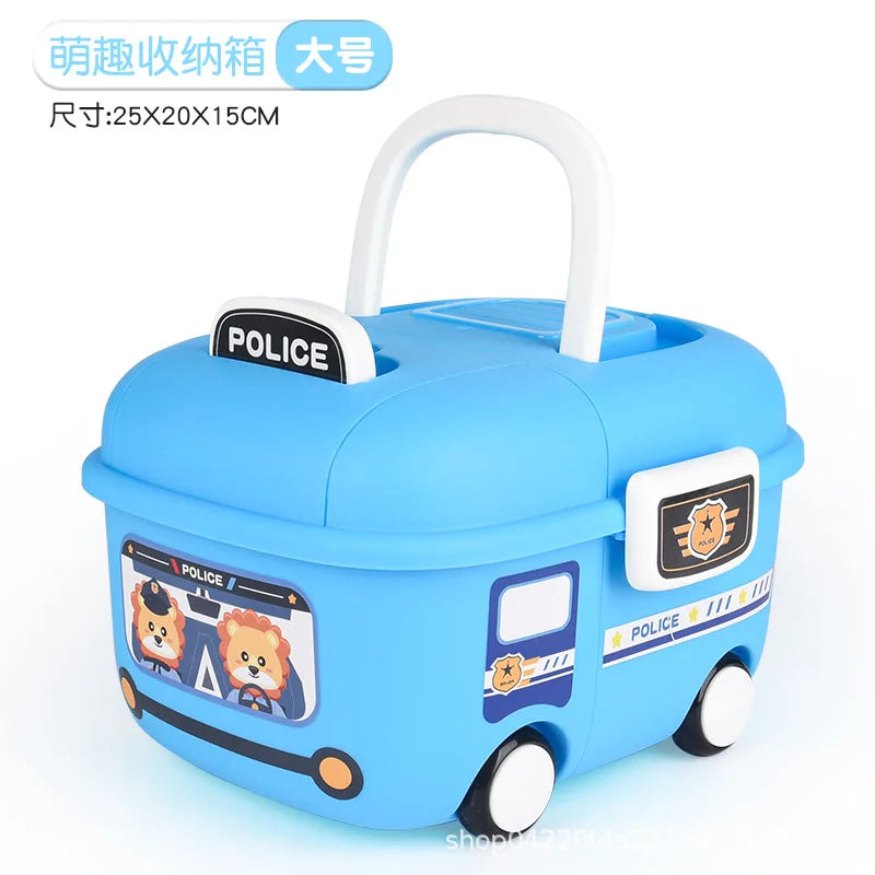 Children's Cartoon Cute Fun Storage Box Cartoon Pulley Design Handling Worry-free Household Baby Sundry Storage Box Sub