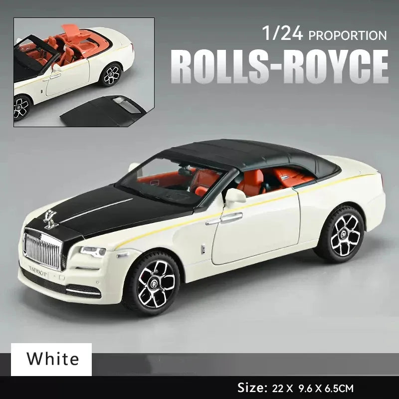 1:24 Rolls Royce Dawn Car Model Simulation Alloy Convertible Sports Car Sound And Light Pull Back Toy Car Boy Collection Gift