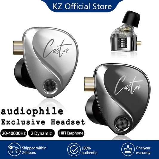 KZ Caster-2 Dynamic High-end Tunable Balanced Armature Headset Audiophile Stage Live Monitoring Earphone Noise Canceling Earbuds