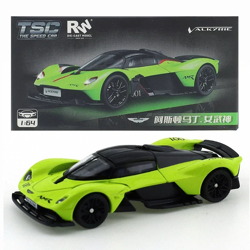 TSC 1/64 Aston Martin Valkyrie Car Alloy Toys Motor Vehicle Diecast Metal Model Kids Xmas Gift Toys for Boys Modified Trolley