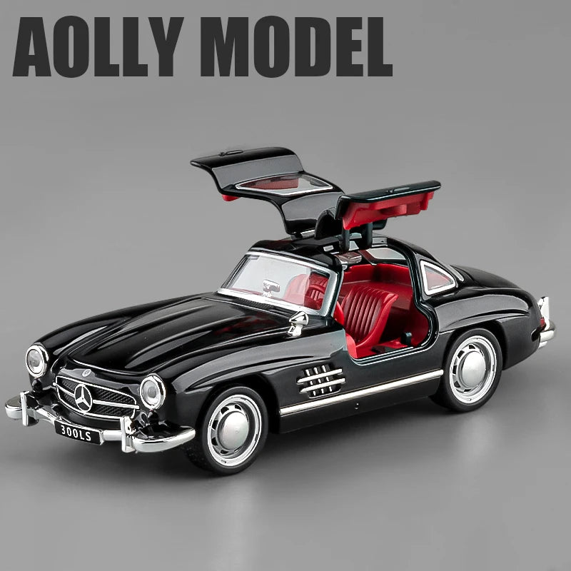 1:32 Mercedes-Benz 300SL Alloy Car Model Sound and Light Pull Back Children's Toy Collectibles Birthday gift