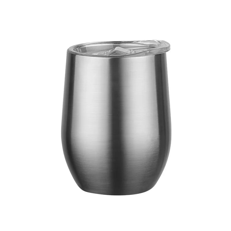 New Double Wall Flask Egg Shape Stainless Steel 10oz Coffee Mug Tea Cup Beer Drinking Mug 300ml Insulated Thermos Vacuum Flask