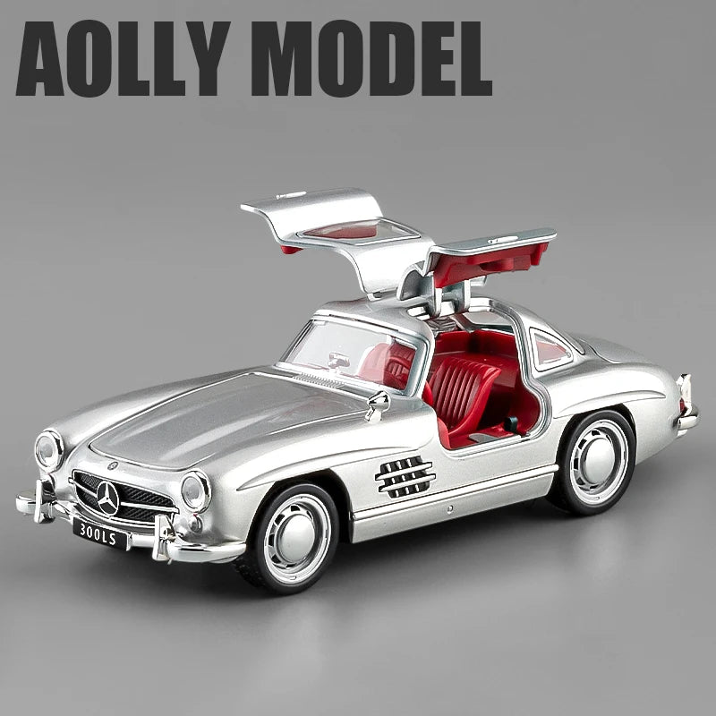 1:32 Mercedes-Benz 300SL Alloy Car Model Sound and Light Pull Back Children's Toy Collectibles Birthday gift