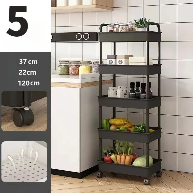 Multi-Layer Trolley Rack Kitchen Floor Bedroom Baby Snacks Mobile Bathroom Bathroom Storage Storage Rack