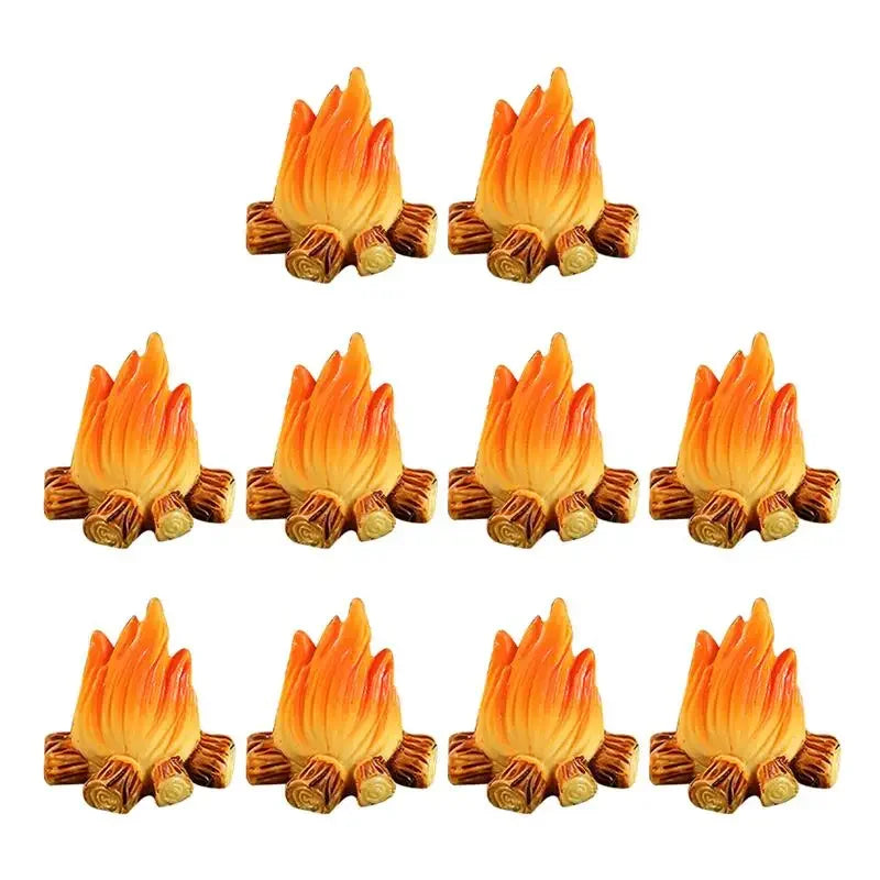 Resin Bonfire Model Miniature Decoration Campfire Toy Artificial Bonfire Resin Craft Ornament Campfire Miniature