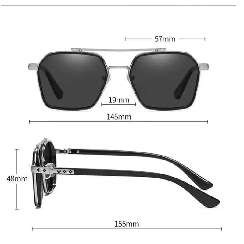 Retro Steampunk Sunglasses Men Polarized Brand Designer Driver Safety Goggle Outdoor Eyewear Man Shades UV Protection Oculos