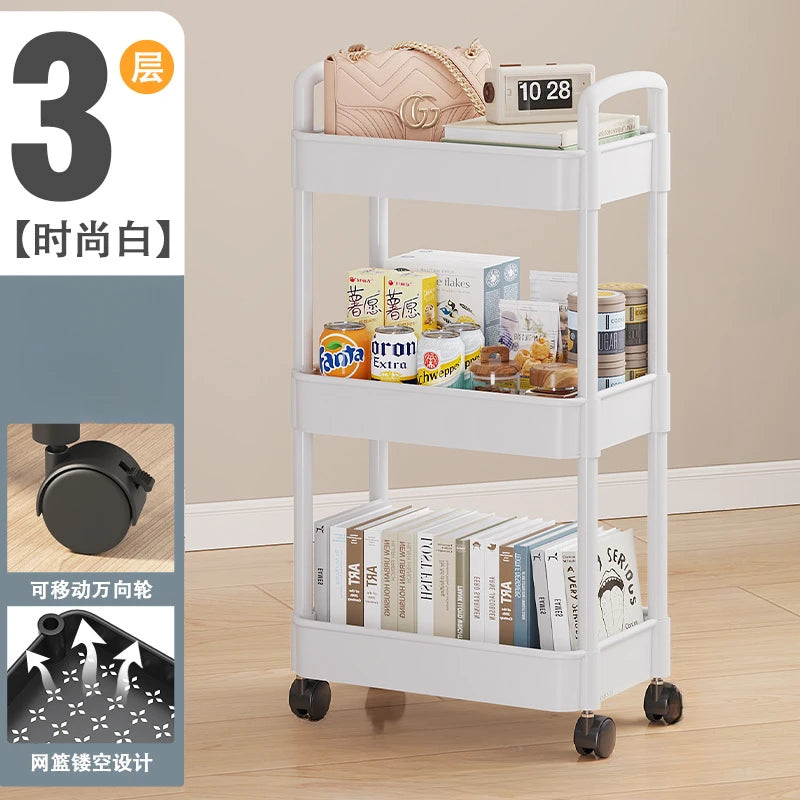 Multi-Layer Trolley Rack Kitchen Floor Bedroom Baby Snacks Mobile Bathroom Bathroom Storage Storage Rack