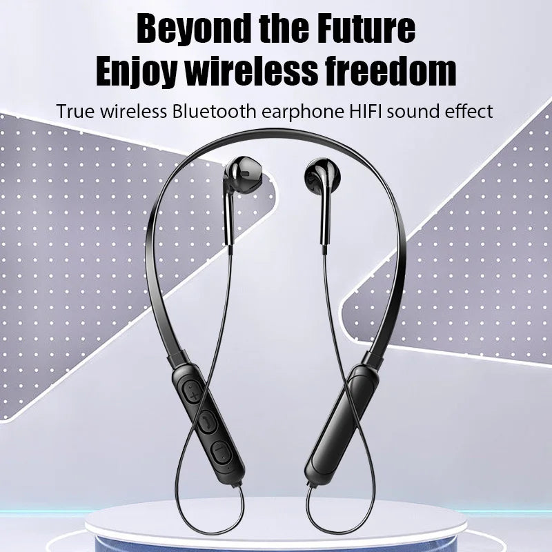 Wireless 9D Bluetooth Headset NeckHanging Stereo Noise Reduction Universal 5.0 Sports Headset Microphone