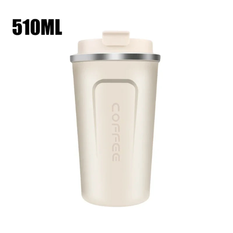 Thermo Cafe Car Thermos Mug for Tea Water Coffee Leak_Proof Travel Thermo Cup Coffee Mug 380/510ML Double Stainless Steel