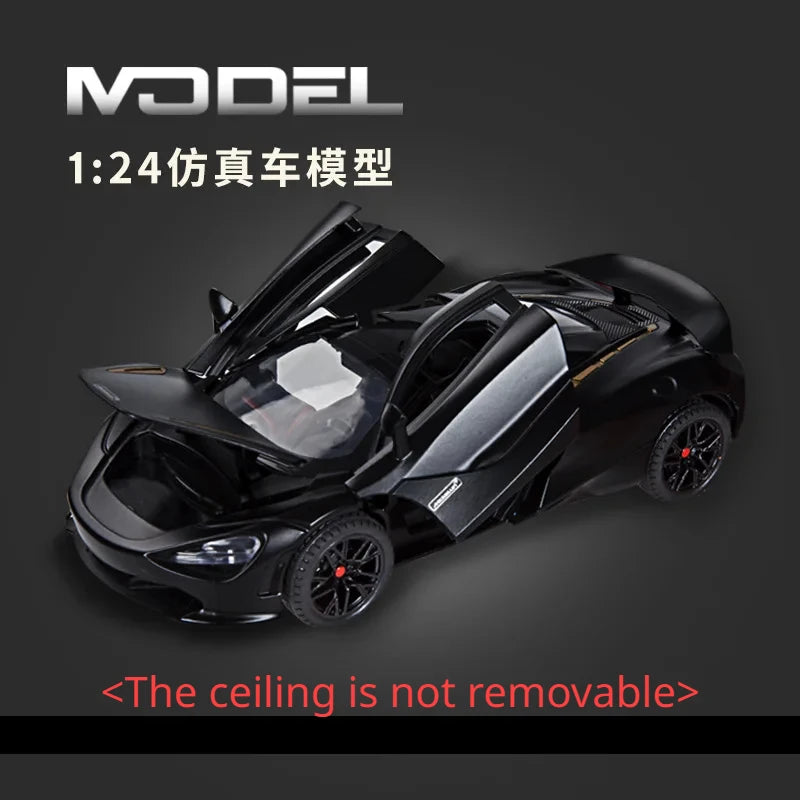 1:24 McLaren 720S Alloy Racing Car Model Diecast Metal Sports Car Model Simulation Sound and Light Collection Childrens Toy Gift