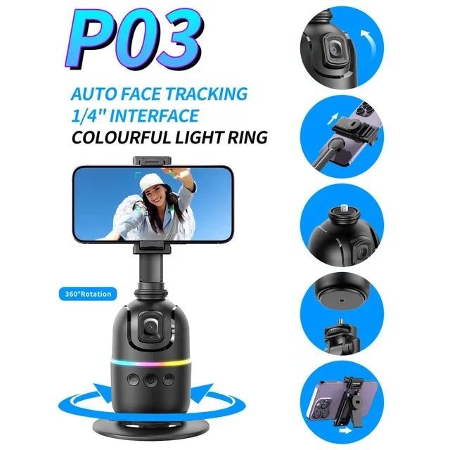 FANGTUOSI AI Smart Gimbal 360° Selfie Stick Auto Face Tracking Gimbal Rotation For Smartphone video Vlog Stabilizer Phone Holder