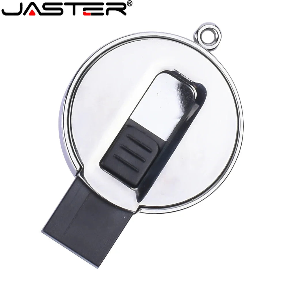 JASTER Metal Head LED Lamp USB Flash Drives 64GB Waterproof USB Stick 32GB U Disk 16GB Metal Memory Stick 8GB U Disk Gifts