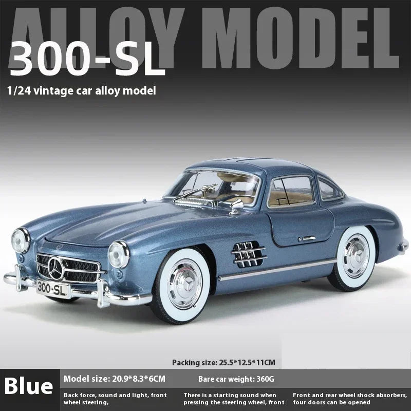 1:24 Mercedes-Benz 300SL 1936 Classic Car Alloy Diecast Car Model Sound Light Children's Toy Collectibles Hobbies Birthday Gifts