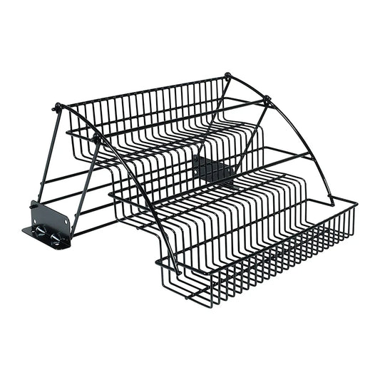 Metal 3-Tier Pull Down Spice Rack - Easy Reach Retractable Large Capacity Kitchen Storage Shelf Organizer for Cabinet A