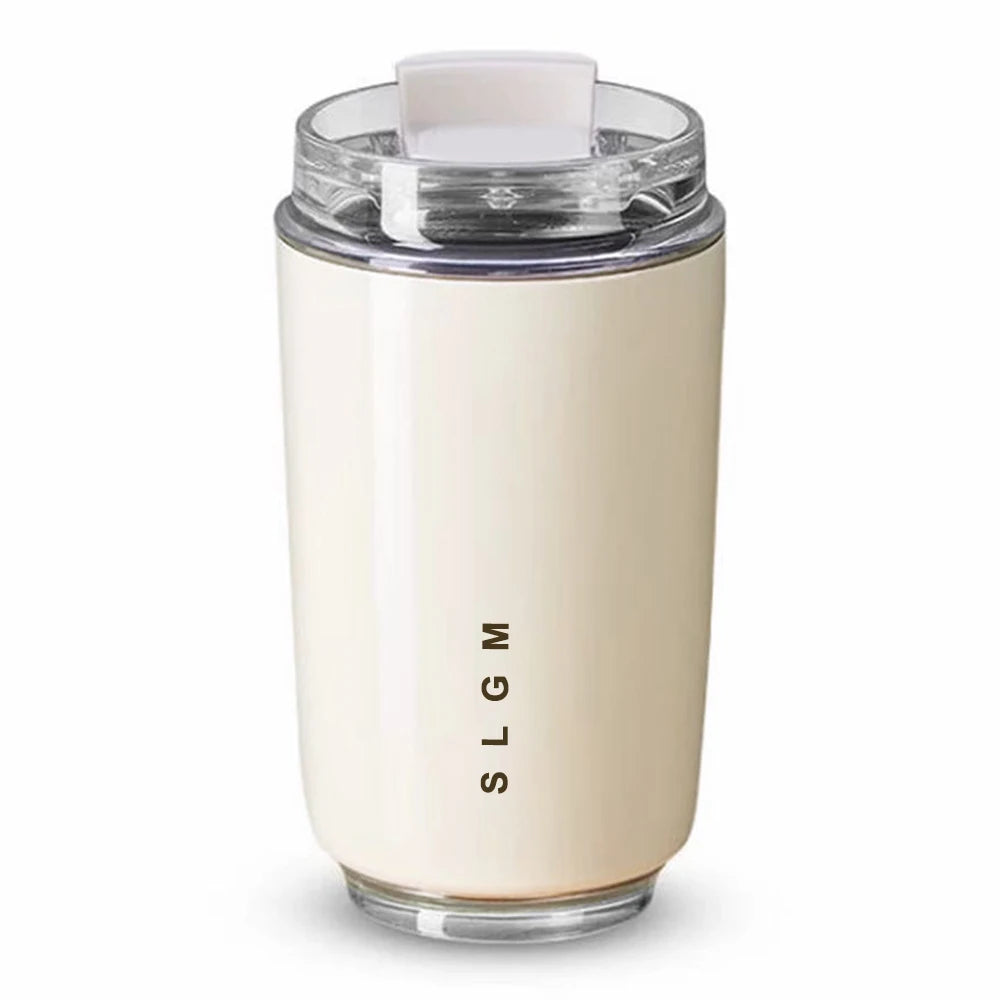 340ml Tumbler Thermos Cup Milky White Coffee Mug Car Insulated Water Bottle Travel Stainless Steel Vacuum Flasks Drinking Kettle