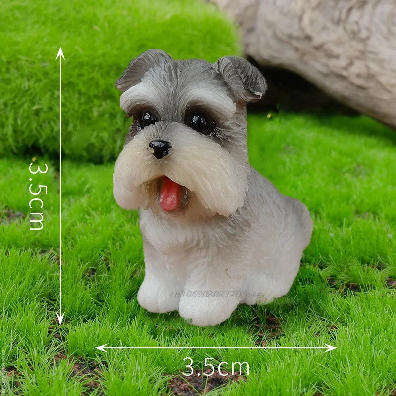 Resin Craft Miniature Figure Tiny For Bonsai Microlandscape Fairy Garden Decor Cute Small Dog Puppy Animal Decoration