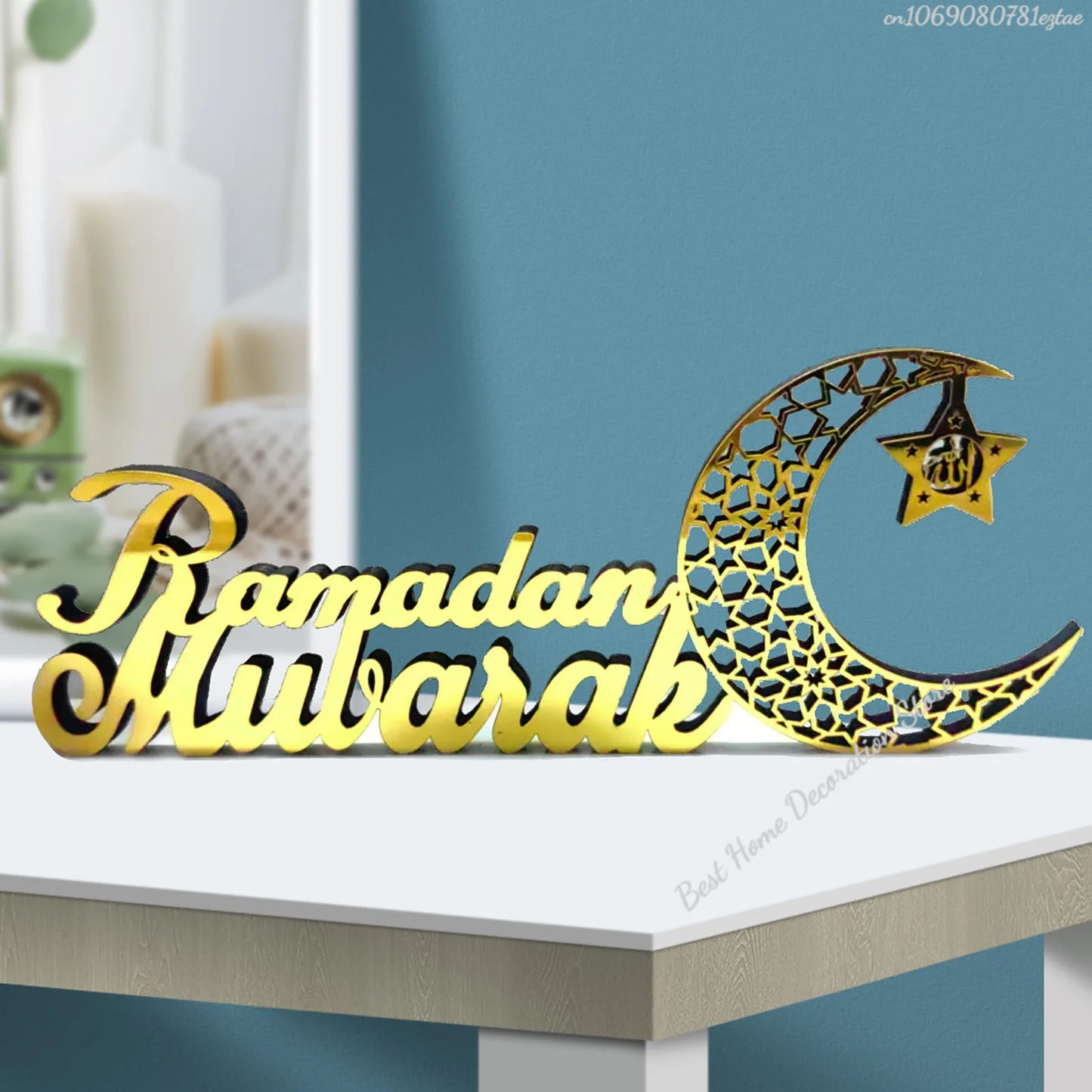 Ramadan Bismillah Acrylic Wooden Ornament Eid Mubarak Home Decoration Islamic Muslim Party Supplies Alhamdulillah Mashallah 2025