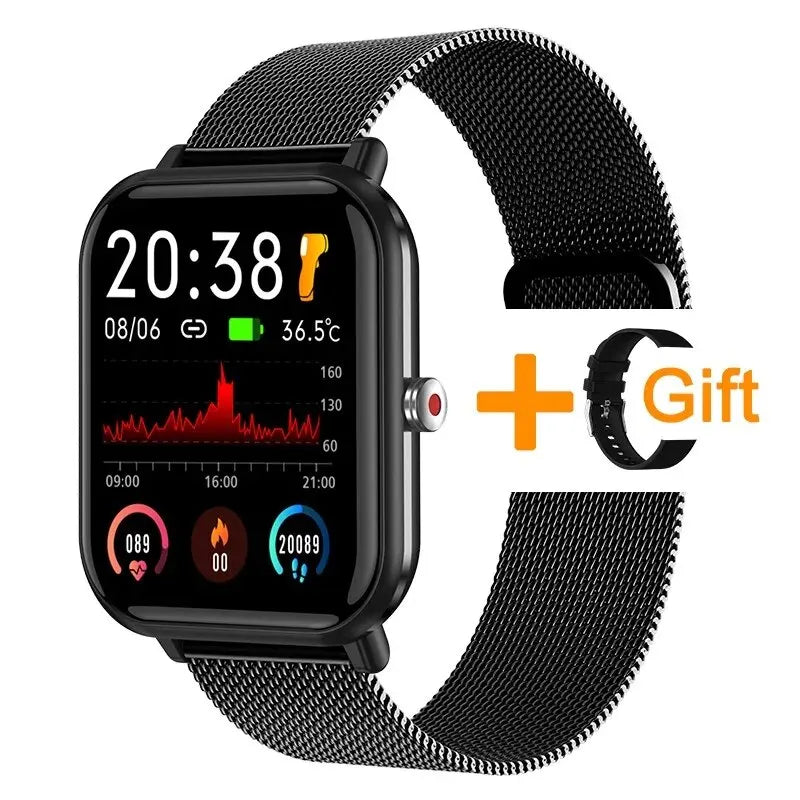 LIGE 2024 New Smart Watch Ladies Full Touch Screen Sports Fitness Watch IP67 Waterproof Bluetooth For Android IOS Smartwatch Men