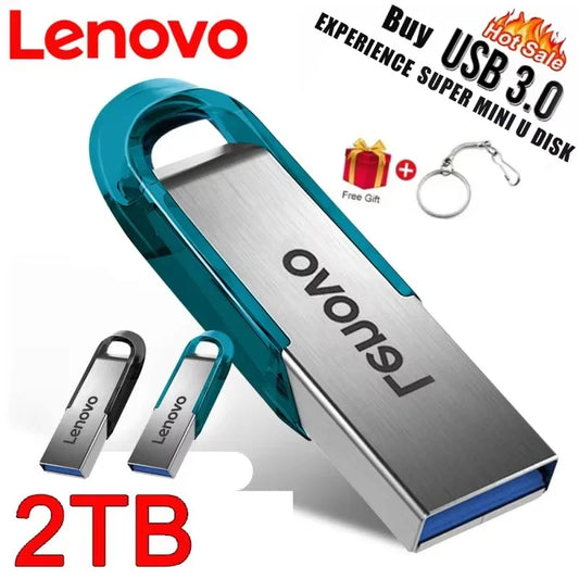 Lenovo Usb Flash Drive 2TB 1TB 3.0 Waterproof High Speed USB Stick Portable 128GB SSD 512GB Metal Pendrive U Disk Memorie For PC