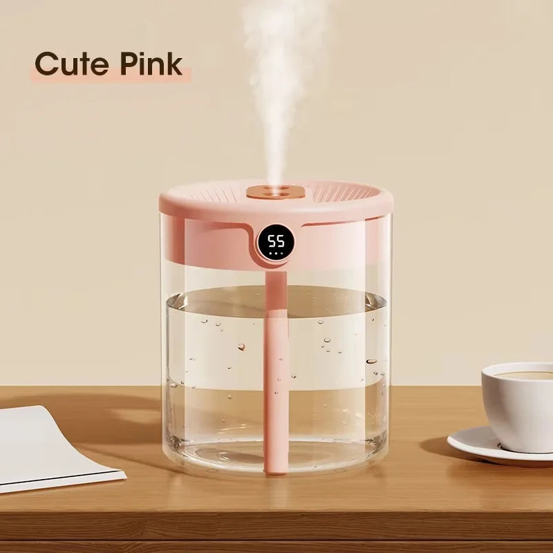 Xiaomi 2L Dual Spray Humidifier Digital Night Light USB Plug Big Capacity Nano Fine Mist Household Car Air Humidification Device