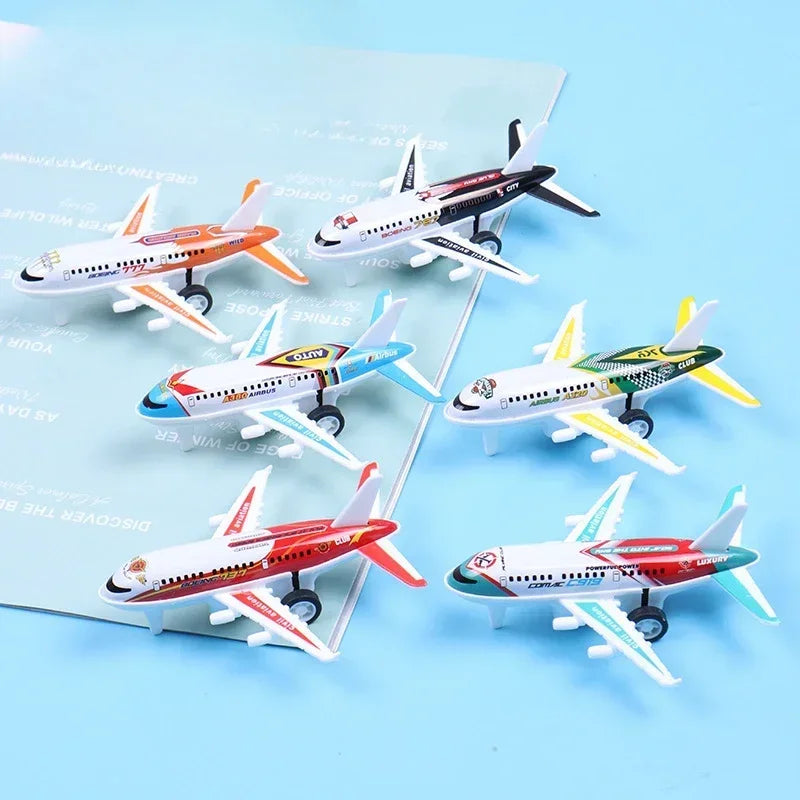 1PC Kids Aircraft Toy Simulation Mini Airplane Model Children Alloy Iron Pull Back Plane Toy Baby Educational Toy Gifts Random