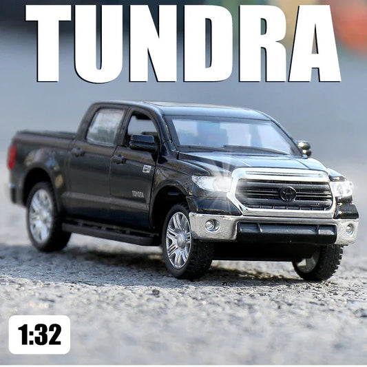 1:32 Toyota Tundra Pickup Truck Off-road Transporter Alloy Model Car Diecast Metal Vehicle Toy Model Sound＆Light Toy