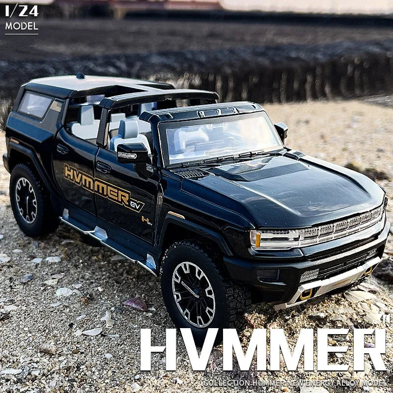 1:24 HUMMER EV New Energy Car Alloy Model Diecasts Metal Off-road Vehicles Car Model Simulation Sound Light Collection Kids Gift