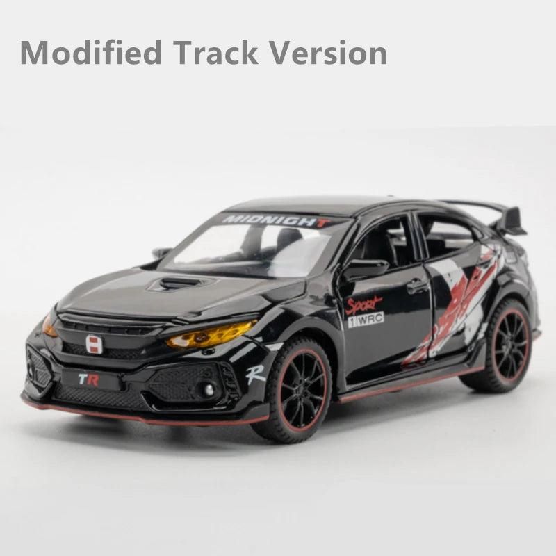 1:32 HONDA CIVIC TYPE-R Alloy Car Model Diecasts & Toy Vehicles Metal Sports Car Model Sound and Light Collection Childrens Gift