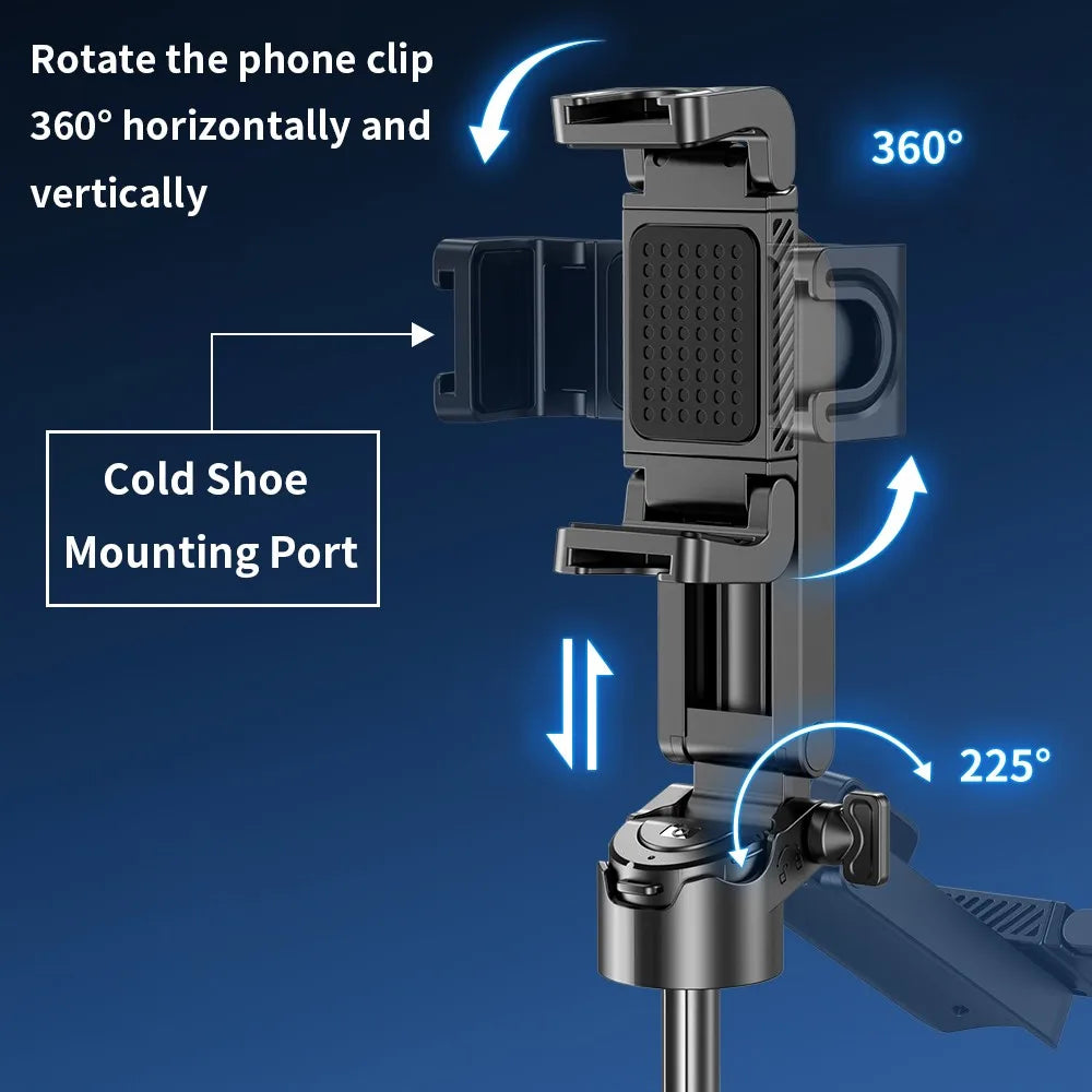 Mobile Phones Grip Selfie Stick Mini Handheld Gimbal 3 in 1 Phone Stand Tripod for Vlog Live Broadcast Self-timer Stick