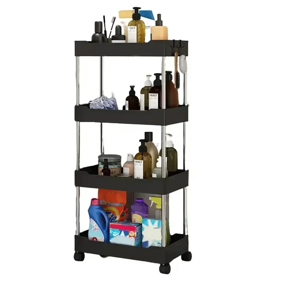 3/4 Layer Rolling Utility Cart, Bathroom Storage Rack With Wheels,Bathroom Storage Organizer, Multi-purpose Utility Cart